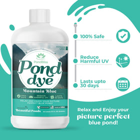 PondBliss Mountain Blue Pond water transformation reveals a deeper blue.
