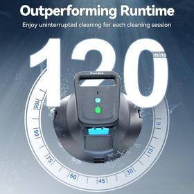 Pondee X1 120-minute runtime powering extended pool sessions.