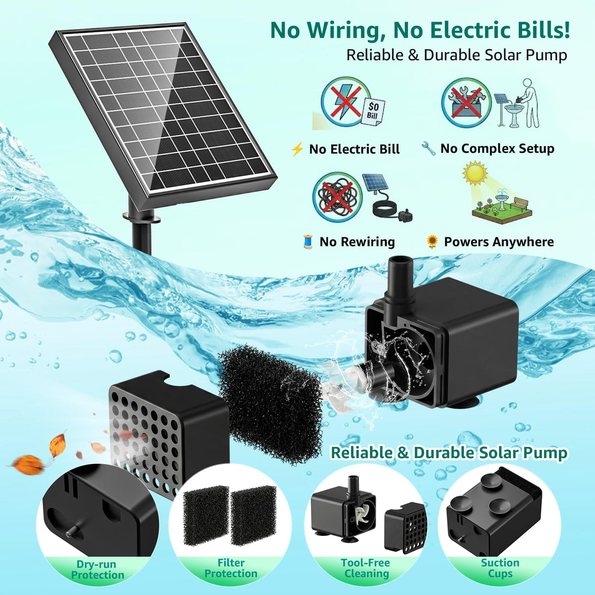 PONDIA easy installation with no wiring or tools required.