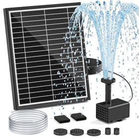PONDIA solar fountain pump for bird bath with sun powered spray to attract birds.