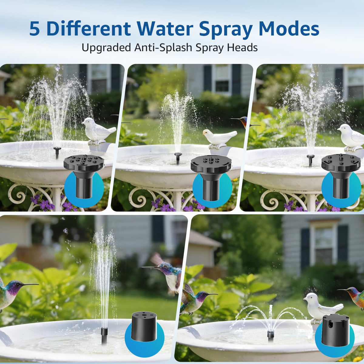 PONDIA solar fountain pump in a fish tank creating moving water and aeration.
