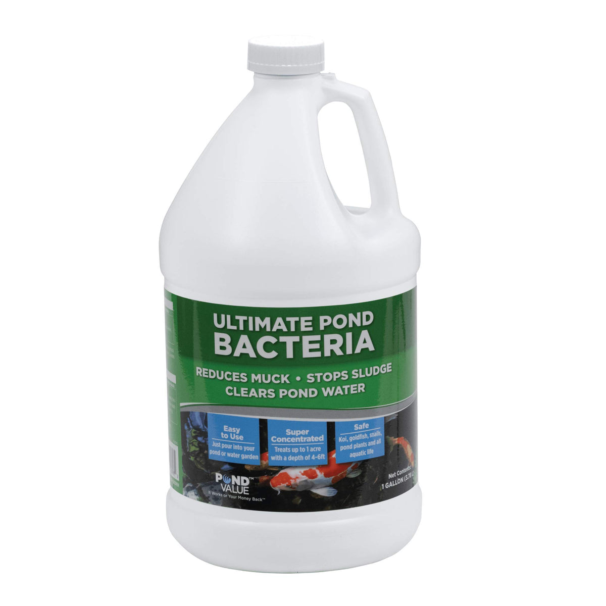 PondValue Ultimate Pond Bacteria bottle pouring to begin muck breakdown