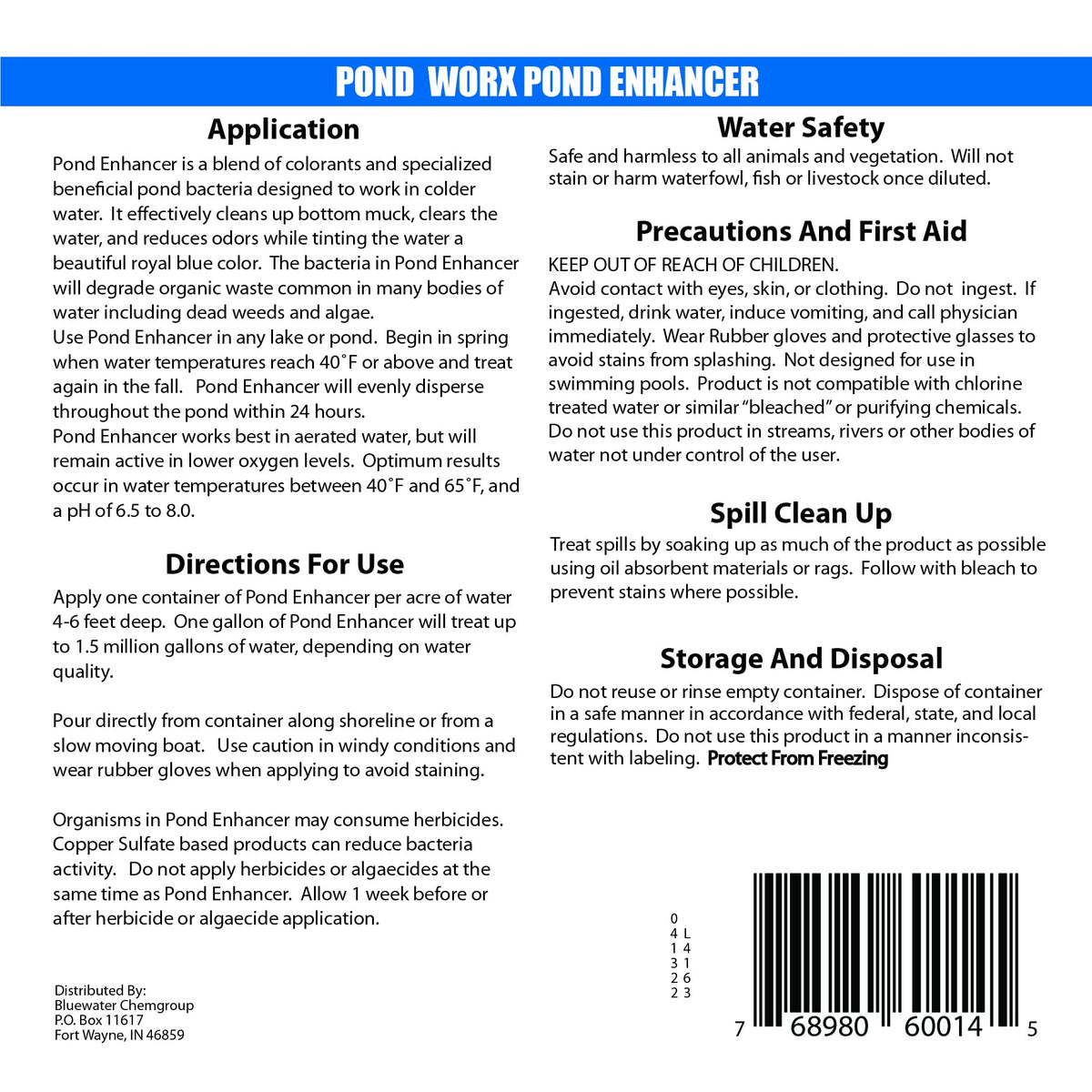 Pond Worx safe blue dye product shot emphasizes fish-friendly color and shading.