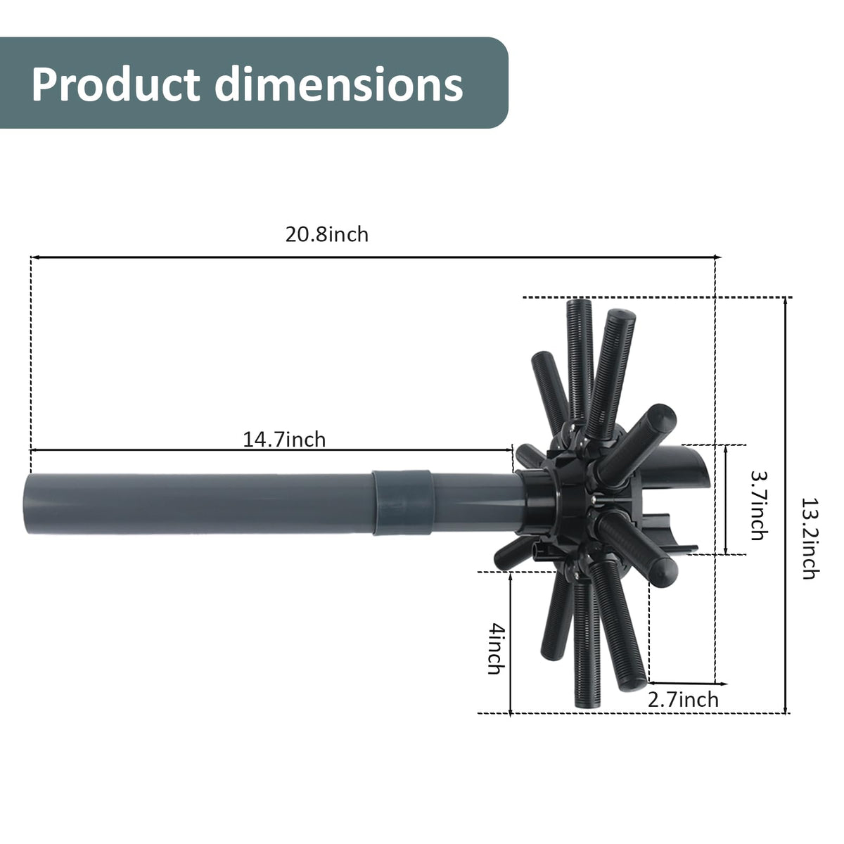 Pongle SX180DA lateral assembly with center pipe for simple replacement and maintenance.