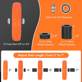 Pontuss 5/8in bearing spacer included for universal wheelbarrow compatibility