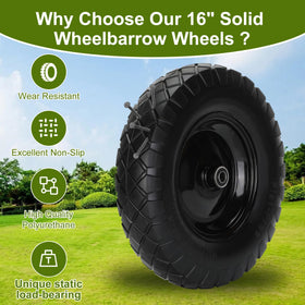 Pontuss solid wheel replaces pneumatic tires to prevent flats during heavy tasks.