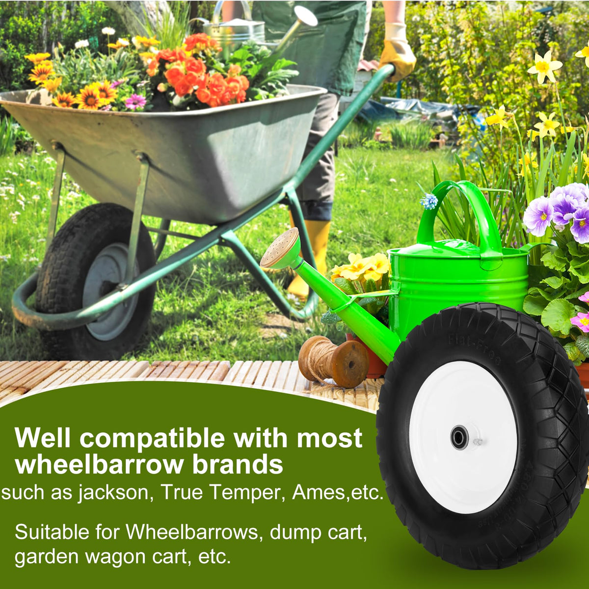 Pontuss universal wheelbarrow and trailer compatibility saves replacement time