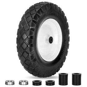 Pontuss upgraded 16in flat-free wheel-tire offers smooth, maintenance-free rolling for garden tasks