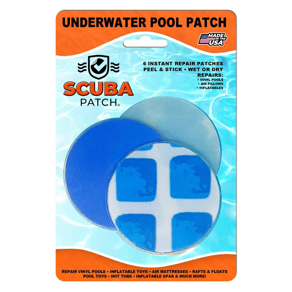 Pool Above all-in-one repair kit patch for above-ground pools; quick, no-drain liner repair.