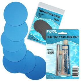 Pool Above heavy-duty patch kit with eight 2-inch patches for durable pool liner repairs