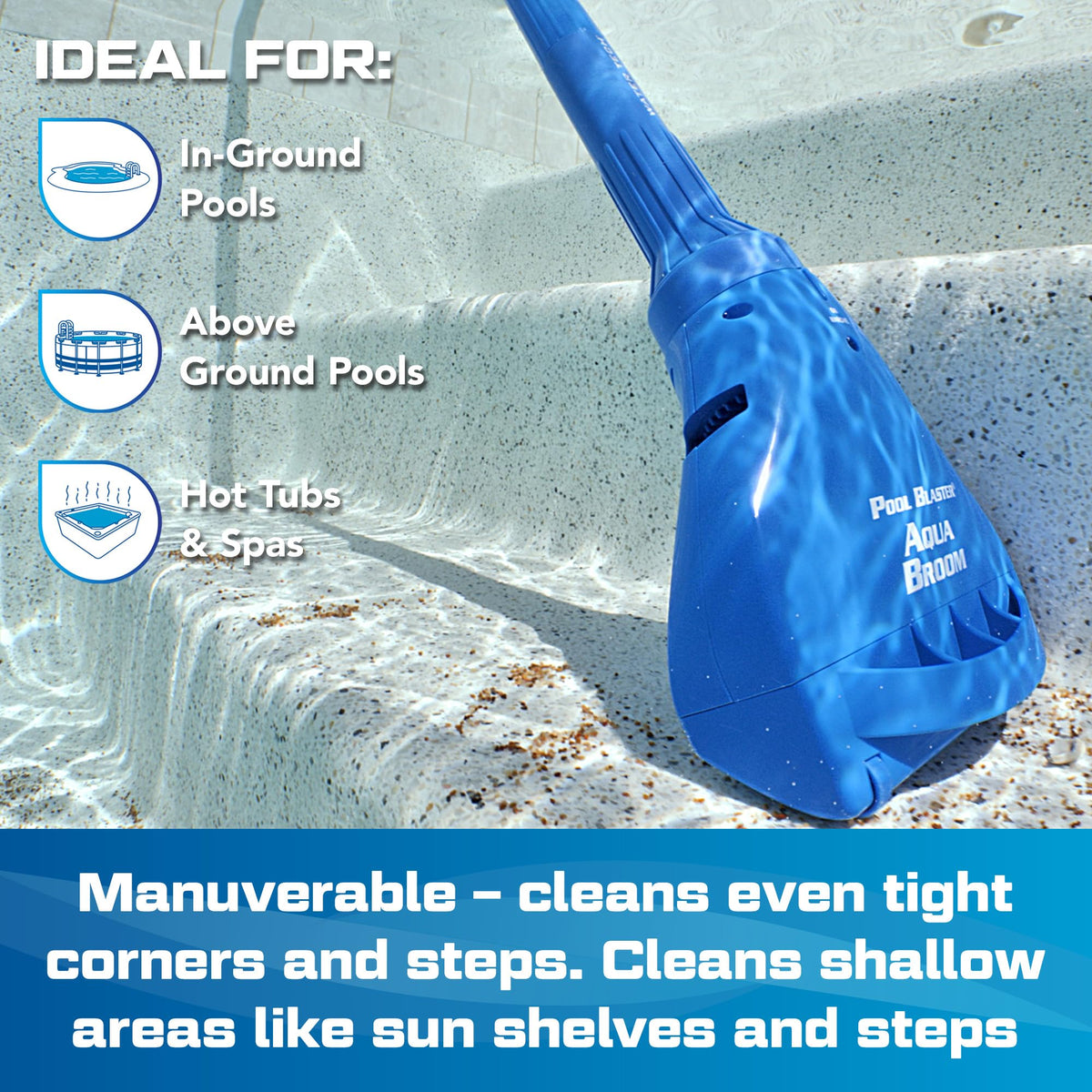 Aqua Broom XL Ultra retention valve keeps debris contained