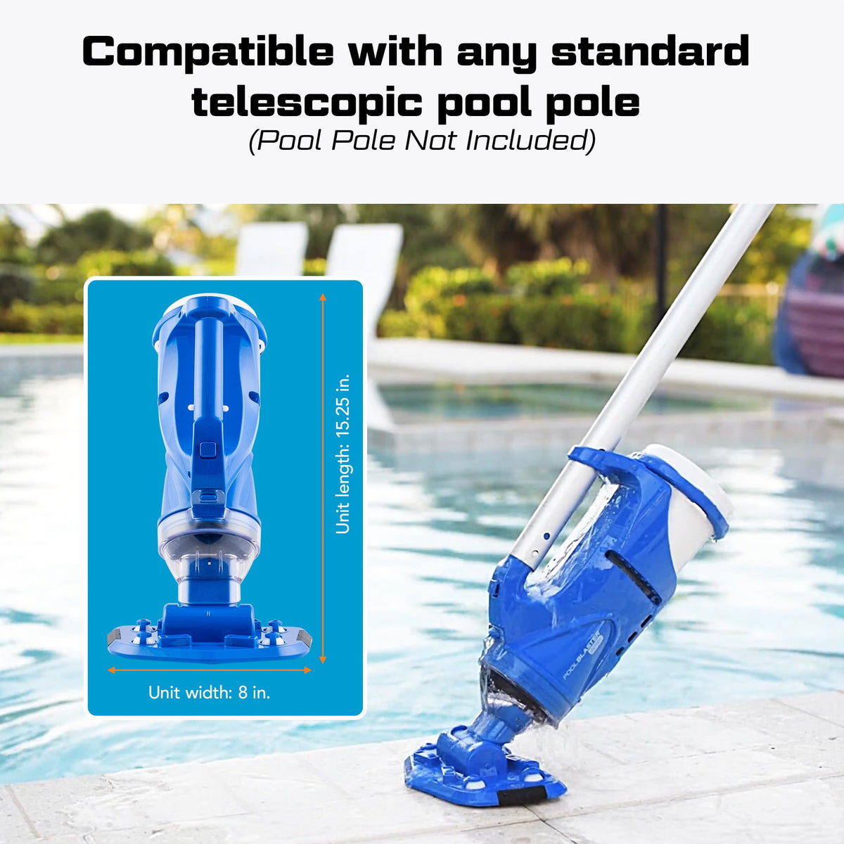 Ideal for small above-ground pools and spas needing targeted cleaning