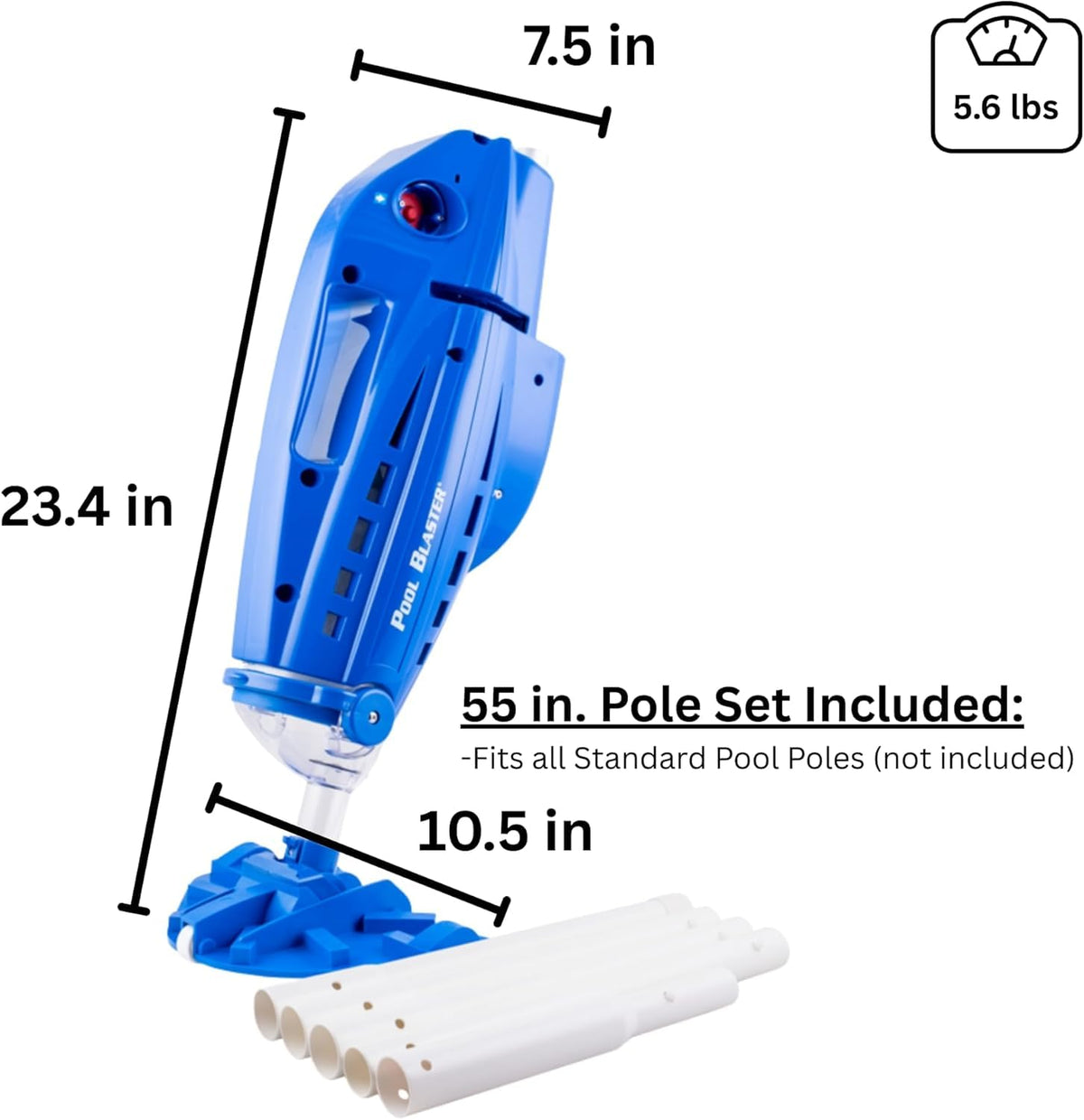 POOL BLASTER Millennium hoseless design speeds setup and use.