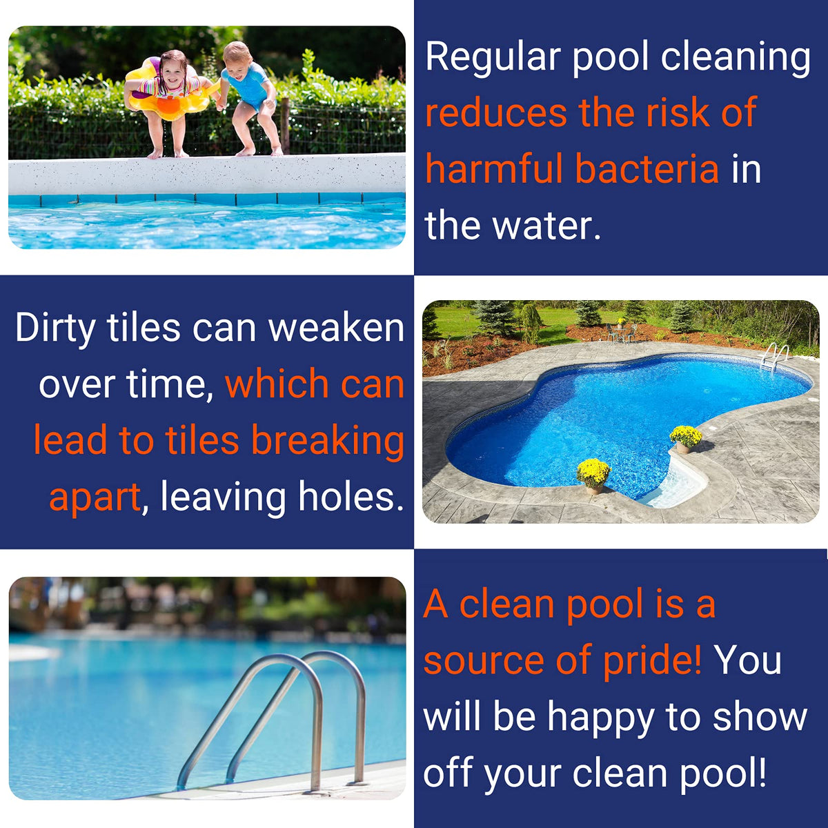 Pool Blok pumice stone removes calcium build-up from pool tiles.