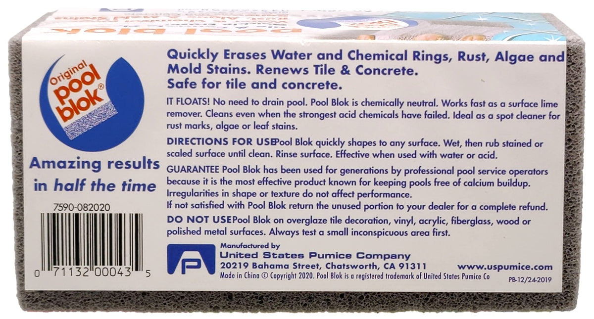 Pool Blok pumice stone floats for easy spot cleaning around fixtures.
