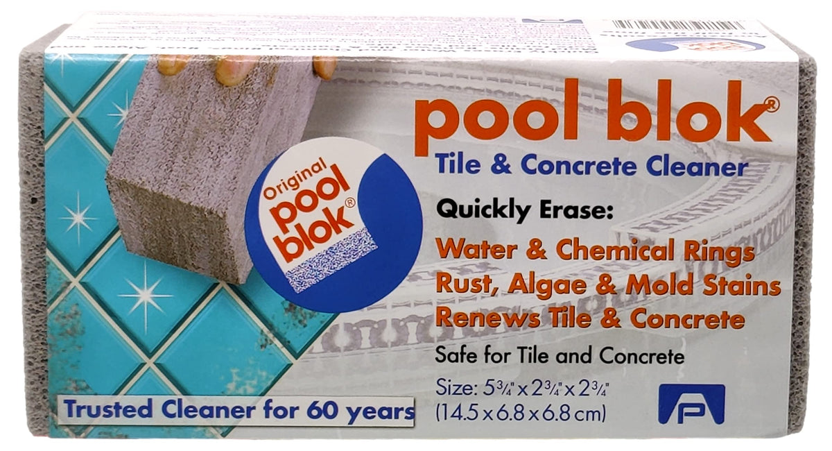 Pool Blok pumice stone indoors for hard water toilet and sink upkeep.