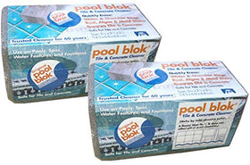 Pool Blok pumice stone at the waterline for tile cleaning and mineral removal.