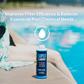 Crystal clear water after using Pool Elevate clarifier in a bright pool