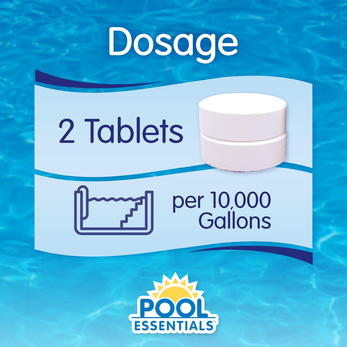 Pool Essentials 3-inch tablets in skimmer view to control algae