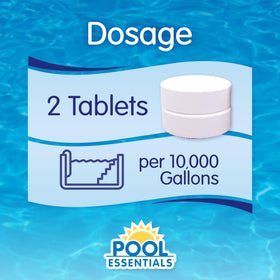 Pool Essentials 3-inch tablets in skimmer view to control algae