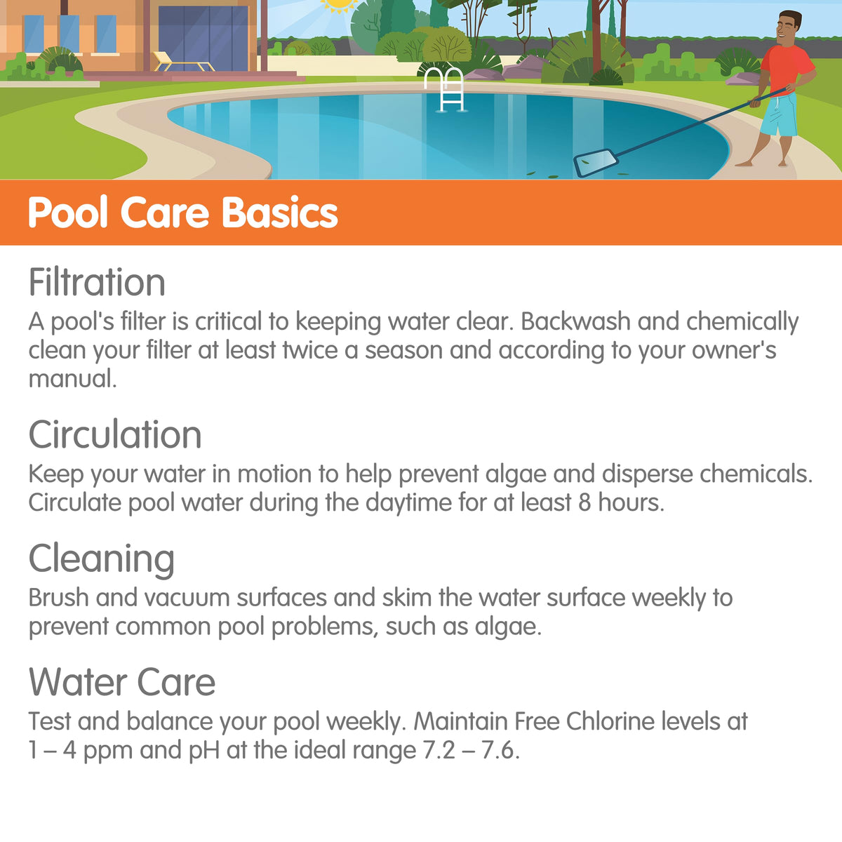 Pool Essentials Shock Treatment water-clarity after-treatment showing clearer pool water.