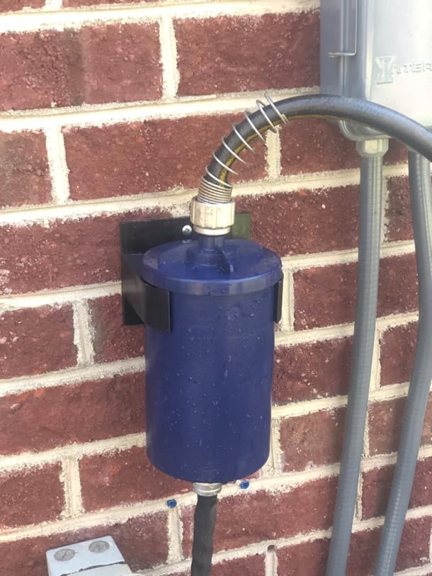 Outdoor installation of the Metal Monster Filter in a garden setting