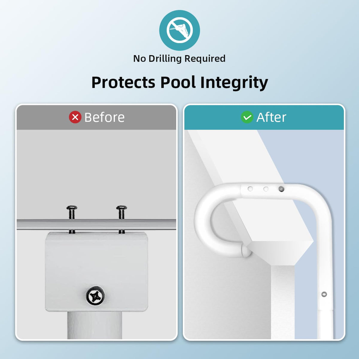 Pool Helper solar cover elevated off the ground to prevent damage.