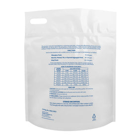 Pool Mate alkalinity increaser being poured to balance pool water