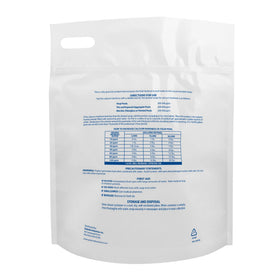 Pool Mate calcium chloride powder poured into a bucket to mix