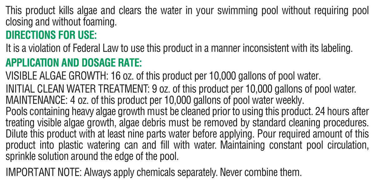 Pool Mate edge-sprinkle application around pool perimeter for even treatment