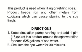 Pool Mate made-in-USA formula for hot tubs with metal stain prevention.
