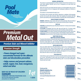 Pool Mate Mineral Inhibitor Concentrate Action highlights concentrated formula for ongoing mineral control.