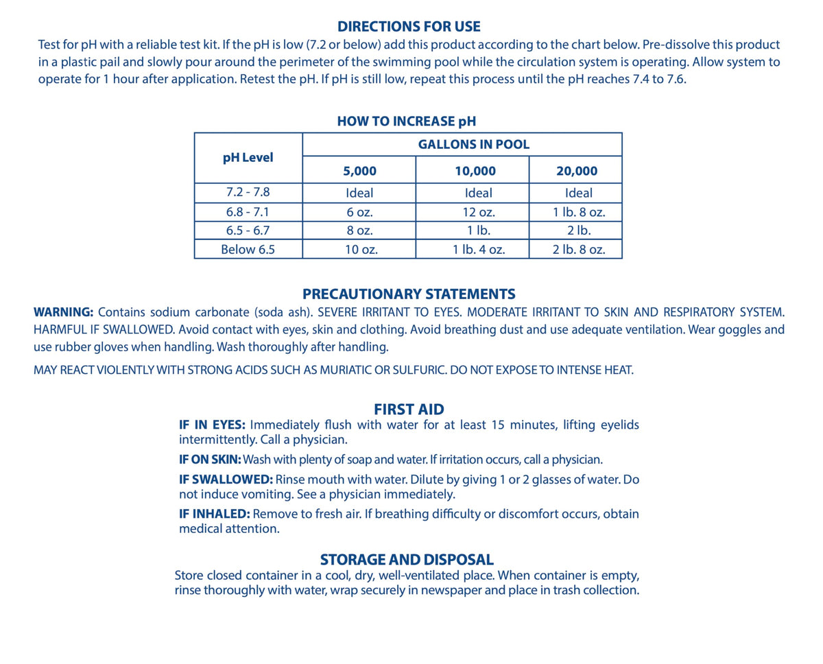 Pool Mate pool water after treatment shows balanced pH range