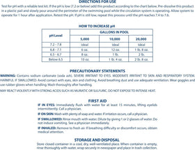 Pool Mate pH Up after treatment; test kit shows pH near target range.