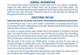Pool Mate prevents rust and discoloration during pool openings and closings.