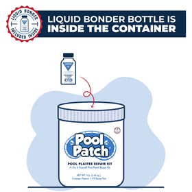 Pool Patch cured plaster patch showing strong bond and finish