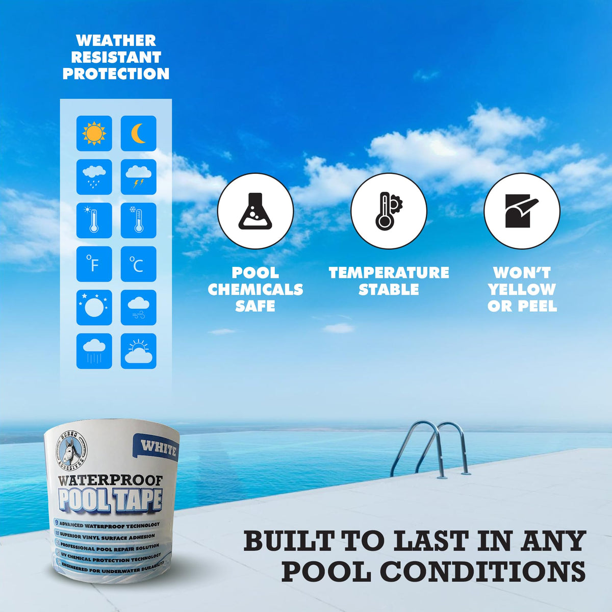 Pool Patch heavy-duty adhesive delivers durable, instant bonds