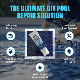 Pool Patch underwater application highlights convenient, durable tile repairs
