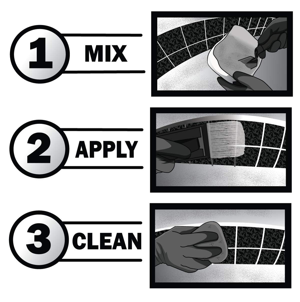 Pool Patch white tile grout kit application in progress for durable results.