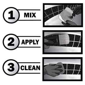 Pool Patch white tile grout kit application in progress for durable results.