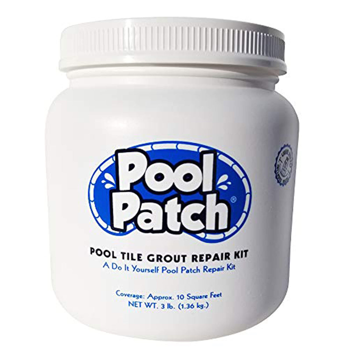 Pool Patch white tile grout kit ready for quick DIY pool repairs.