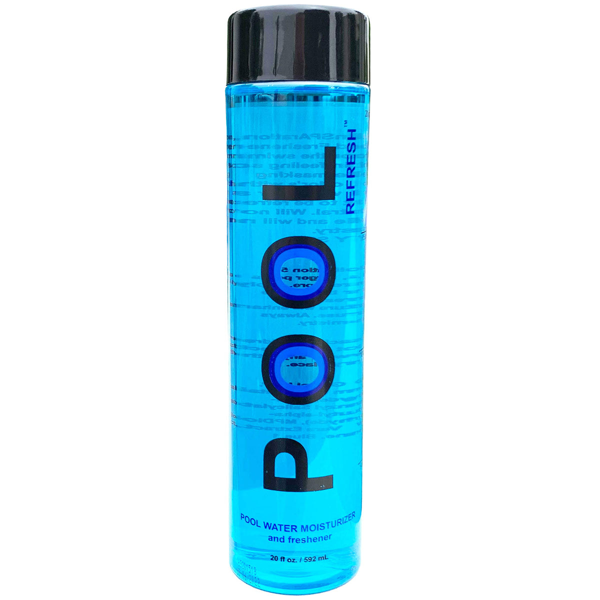 Pool Refresh bottle pour demonstrates easy application for smoother skin after swimming.