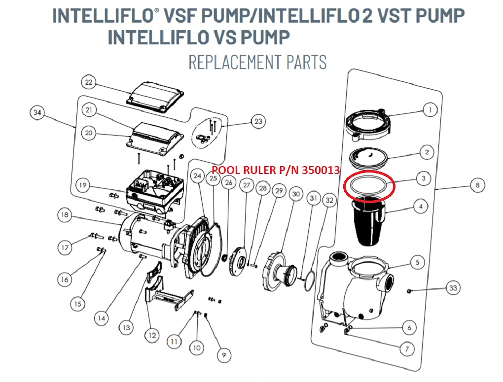 Pool Ruler lid O-ring dimensions help you verify correct size before purchase.