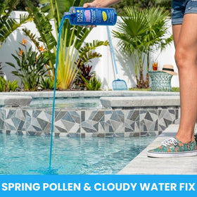 Pool Season Super Water Clarifier clouds to clear water for visibility