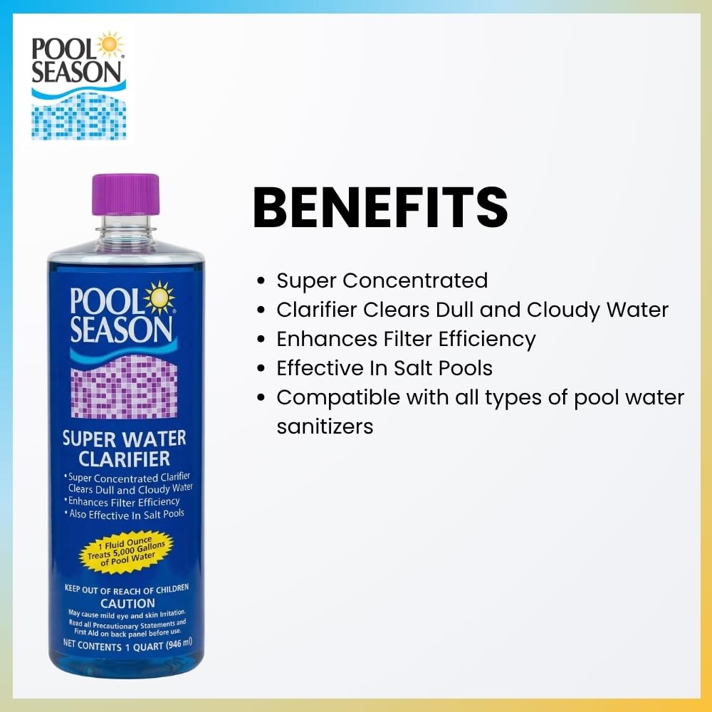 Pool Season Super Water Clarifier saltwater compatible option for clear water