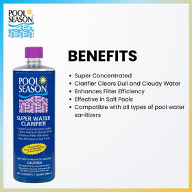 Pool Season Super Water Clarifier saltwater compatible option for clear water