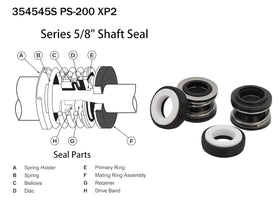 Pool-spa pump label confirms model compatibility and size 5/8 inch.