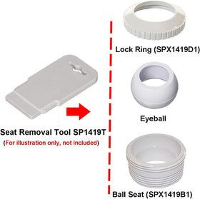 Pool Supply Town adjustable jet eyeball enhances directional flow in pools.