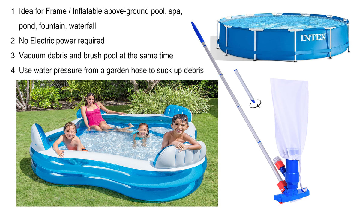 Pool Supply Town extra vacuum head handle for versatile vacuuming