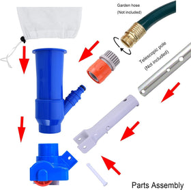 Pool Supply Town vacuum debris draw demonstrates leaf and dirt pickup